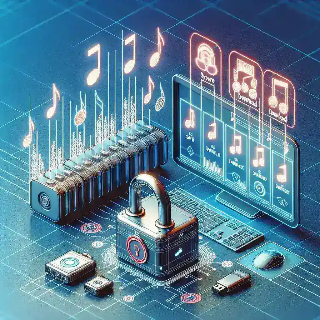 "Ilustrasi langkah-langkah untuk download lagu YouTube dengan mudah dan aman, panduan lengkap 2024, menampilkan tampilan antarmuka aplikasi pemunduran lagu."